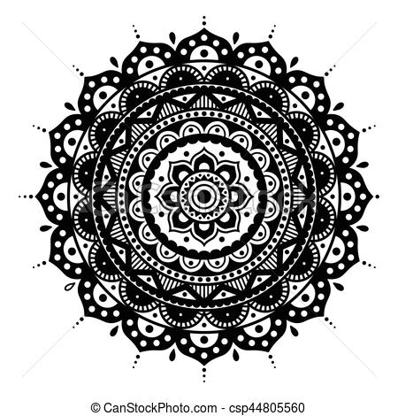 450x470 Mandala. Indian Antistress Medallion. Abstract Islamic Flower