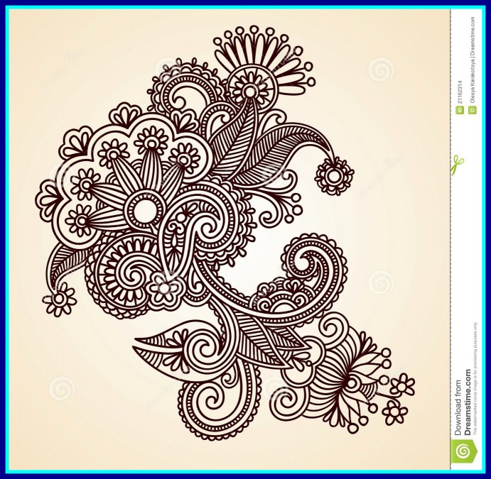 691x675 Marvelous Abstract Henna Design Element Stock Vector Illustration