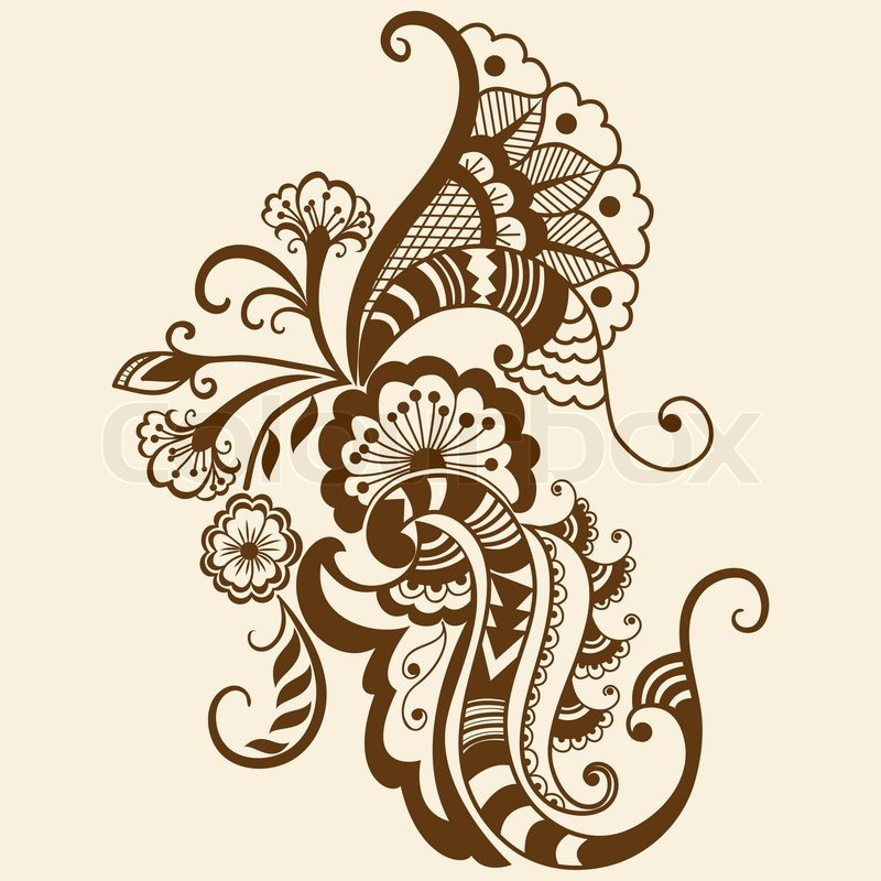 800x800 Vector Abstract Floral Elements In Indian Mehndi Style. Abstract
