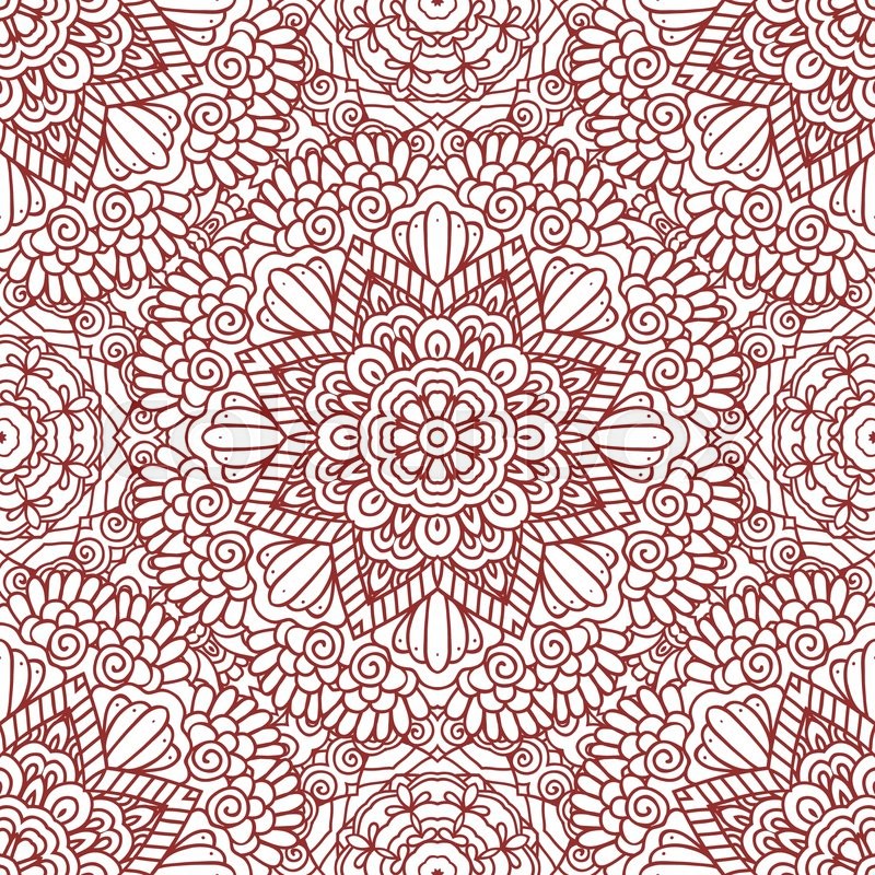 800x800 Ethnic Doodle Seamless Pattern. Mehndi Henna Indian Design For