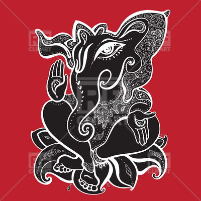 400x400 Hindu God Ganesha Drawn With Henna Vector Image Vector Artwork