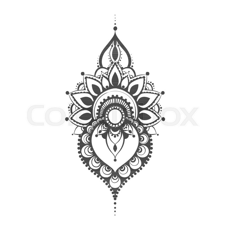 800x800 Vector Henna Black Mehndi Illustration Stock Vector Colourbox