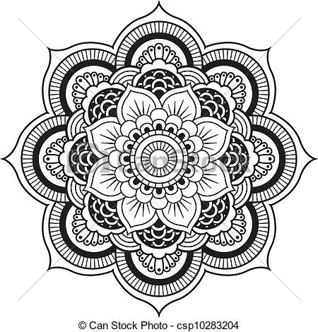 450x470 Vectors Of Henna Flower Mandala Vector Designs