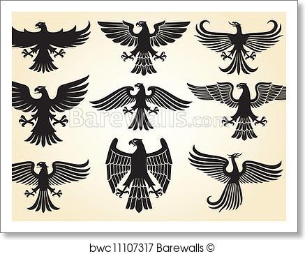 437x364 Art Print Of Heraldic Eagle Set Barewalls Posters Amp Prints