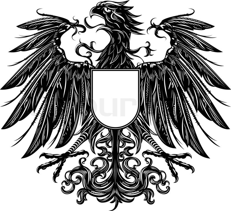 800x731 Heraldic Style Eagle Isolated On White Stock Vector Colourbox