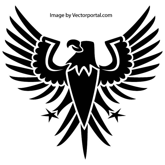 660x660 Black Heraldic Eagle Free Vector 123freevectors