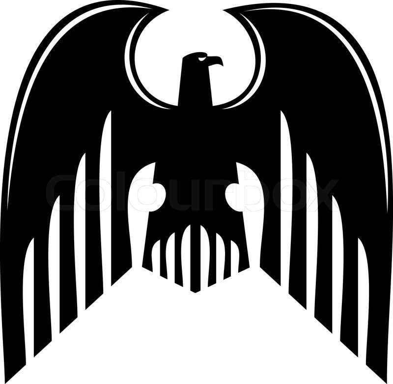 800x781 Black Heraldic Eagle Isolated On White Background Stock Vector