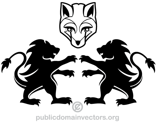 600x475 Heraldic Lion And Fox Vector Image 123freevectors