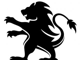 310x233 Black Heraldic Lion Free Vector Free Vectors Ui Download