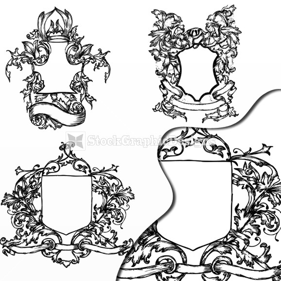 578x578 Illustration Of Ornate Heraldry Shield Vector Graphics Heraldry
