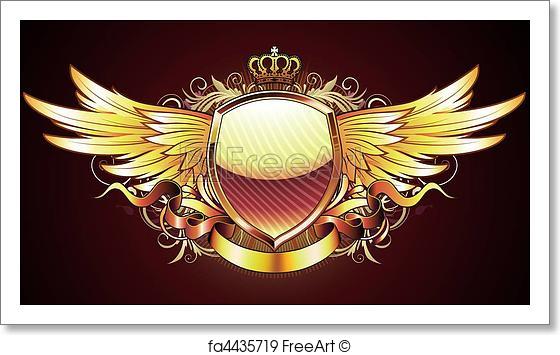560x355 Free Art Print Of Golden Heraldic Shield . Vector Illustration Of