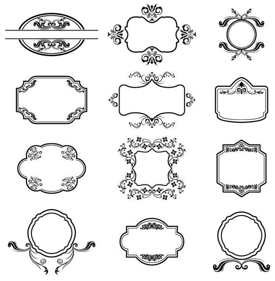 559x570 Heraldic Vector Frames