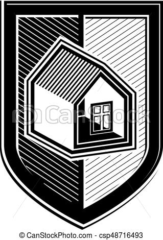 319x470 Safety Idea, Abstract Heraldic Vector Symbol With Classic House