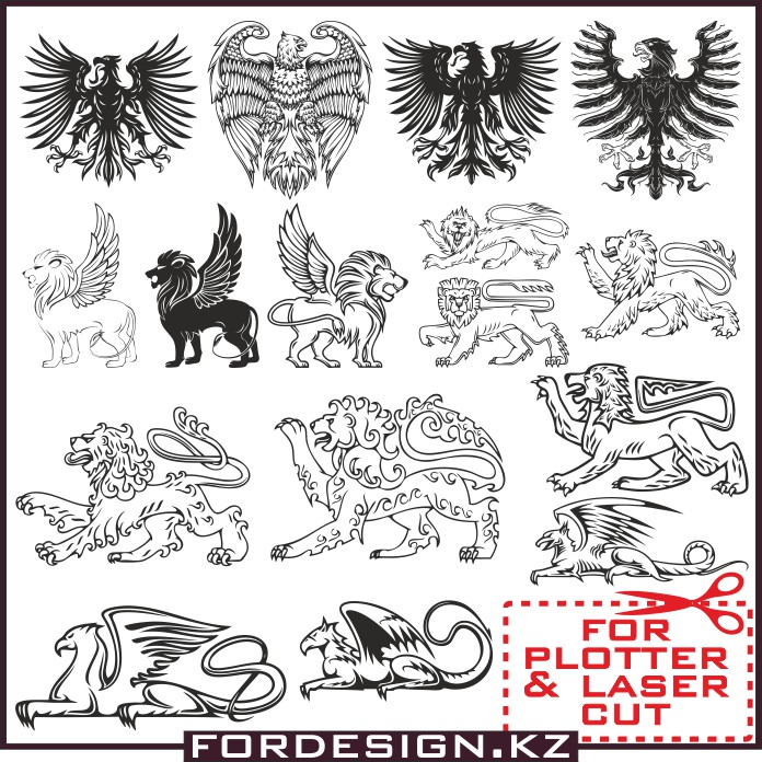 696x696 Animals In Heraldry Vector Vector Clip Art Heraldic Animals