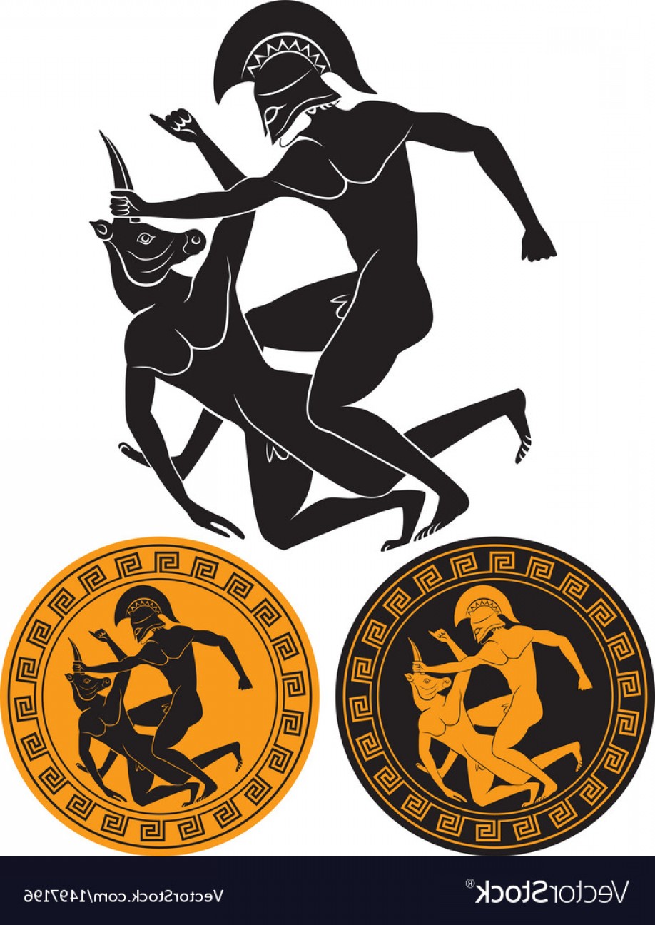 918x1296 Hercules And The Minotaur Vector Lazttweet
