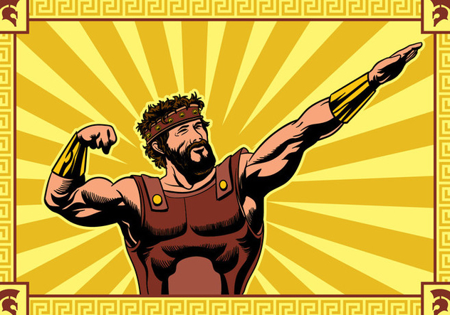 632x443 Hercules Striking A Pose Vector Free Vector Download 424205 Cannypic