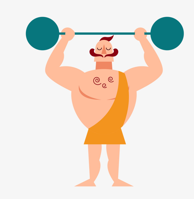 650x666 Vector Cartoon Weightlifting Hercules, Vector, Cartoon