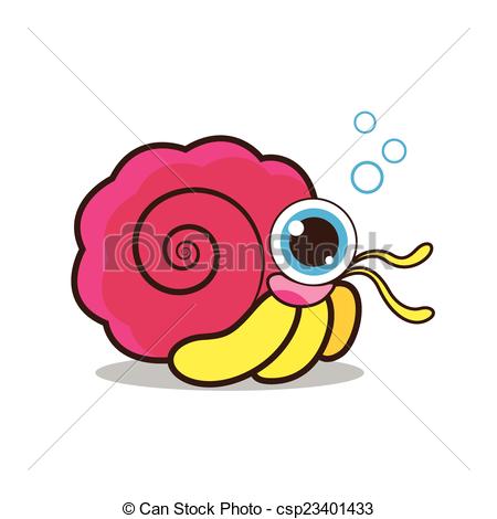 450x470 Hermit Crab Cute Cartoon Vector.