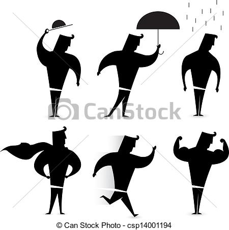 450x453 Gentleman Character Set Hero Silhouette Actions.