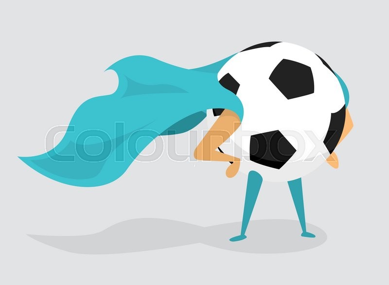 800x586 Cartoon Illustration Of Soccer Ball With Cape As Super Hero