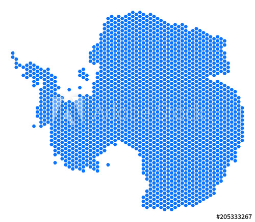 500x437 Hex Tile Antarctica Map. Vector Territorial Plan On A White