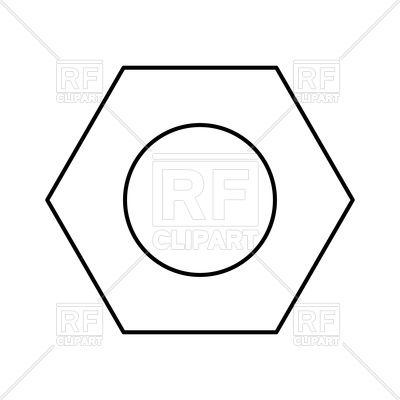 400x400 Hex Nut Black Color Icon Vector Image Vector Artwork Of Icons