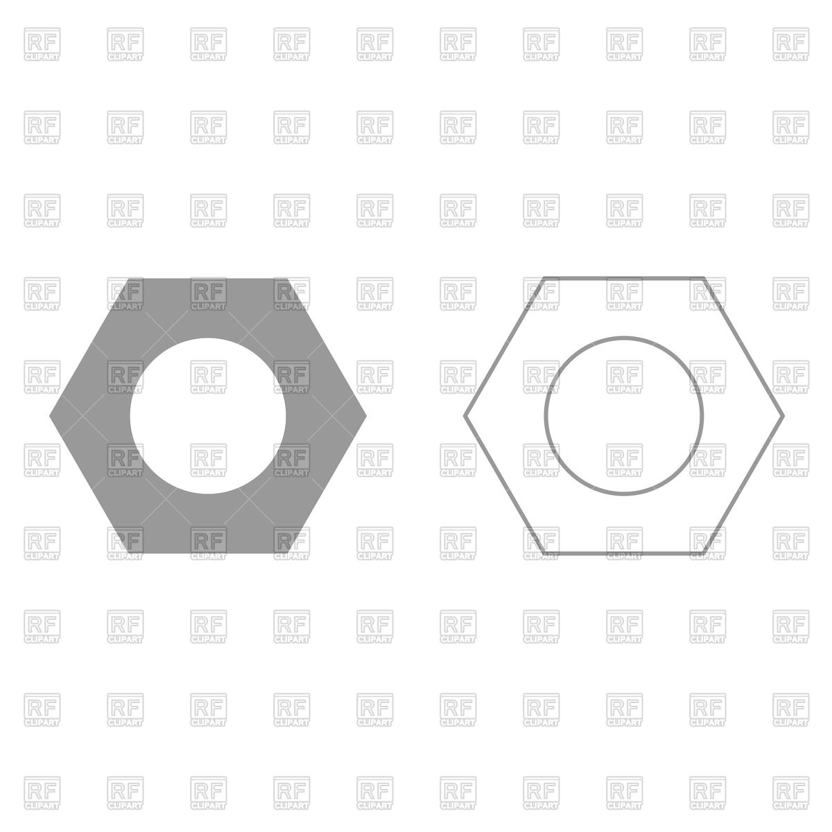 1200x1200 Hex Nut Grey Set Icon Vector Image Vector Artwork Of Icons And