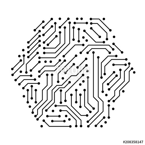 500x500 Printed Circuit Board Black And White Computer Technology Elements