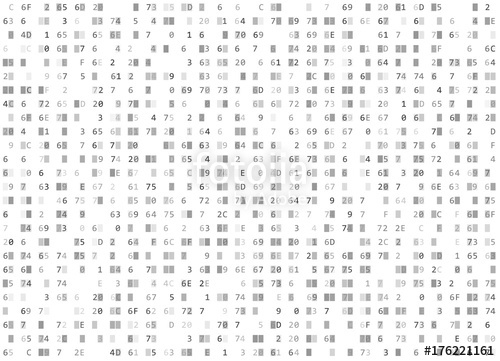 500x361 Vector Hexadecimal Code White Seamless Background. Big Data And