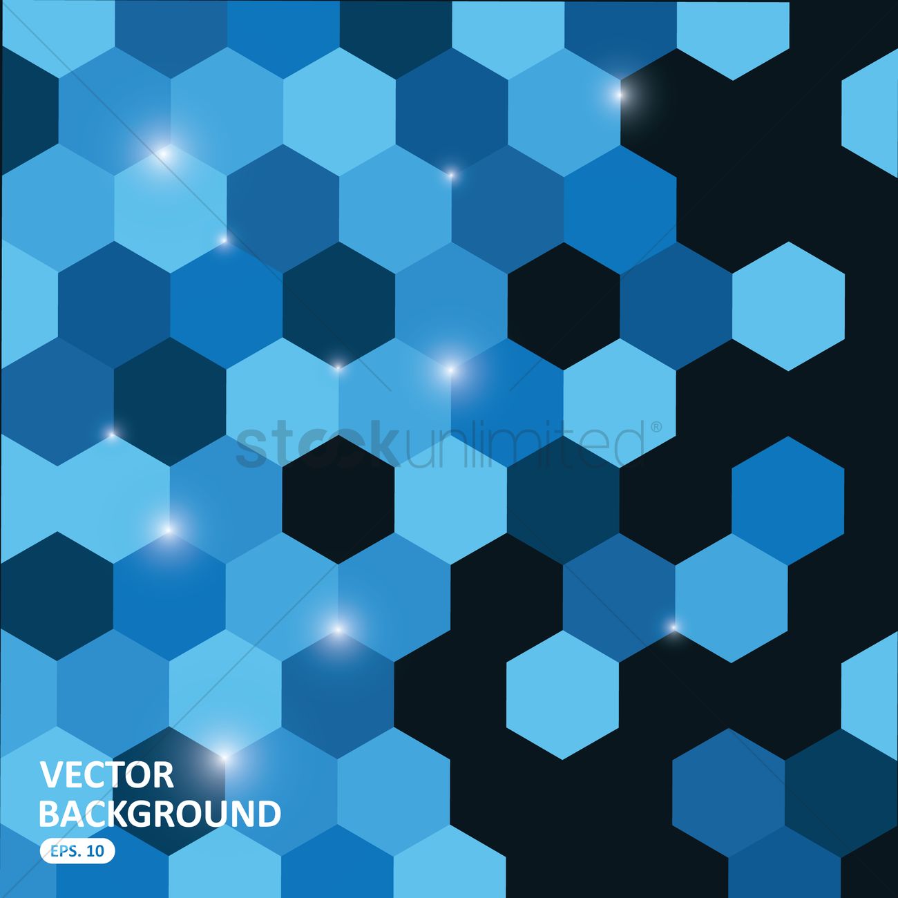 1300x1300 Blue Hexagon Background Vector Image