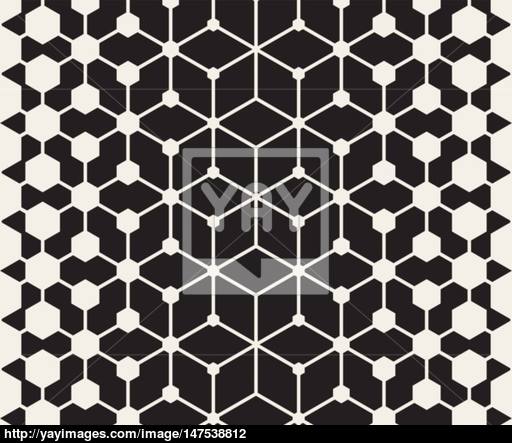 512x443 Vector Seamless Black And White Line Connected Hexagon Grid