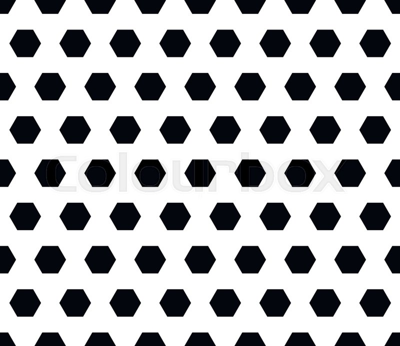 800x693 Vector Seamless Pattern, Black Hexagons On White Background