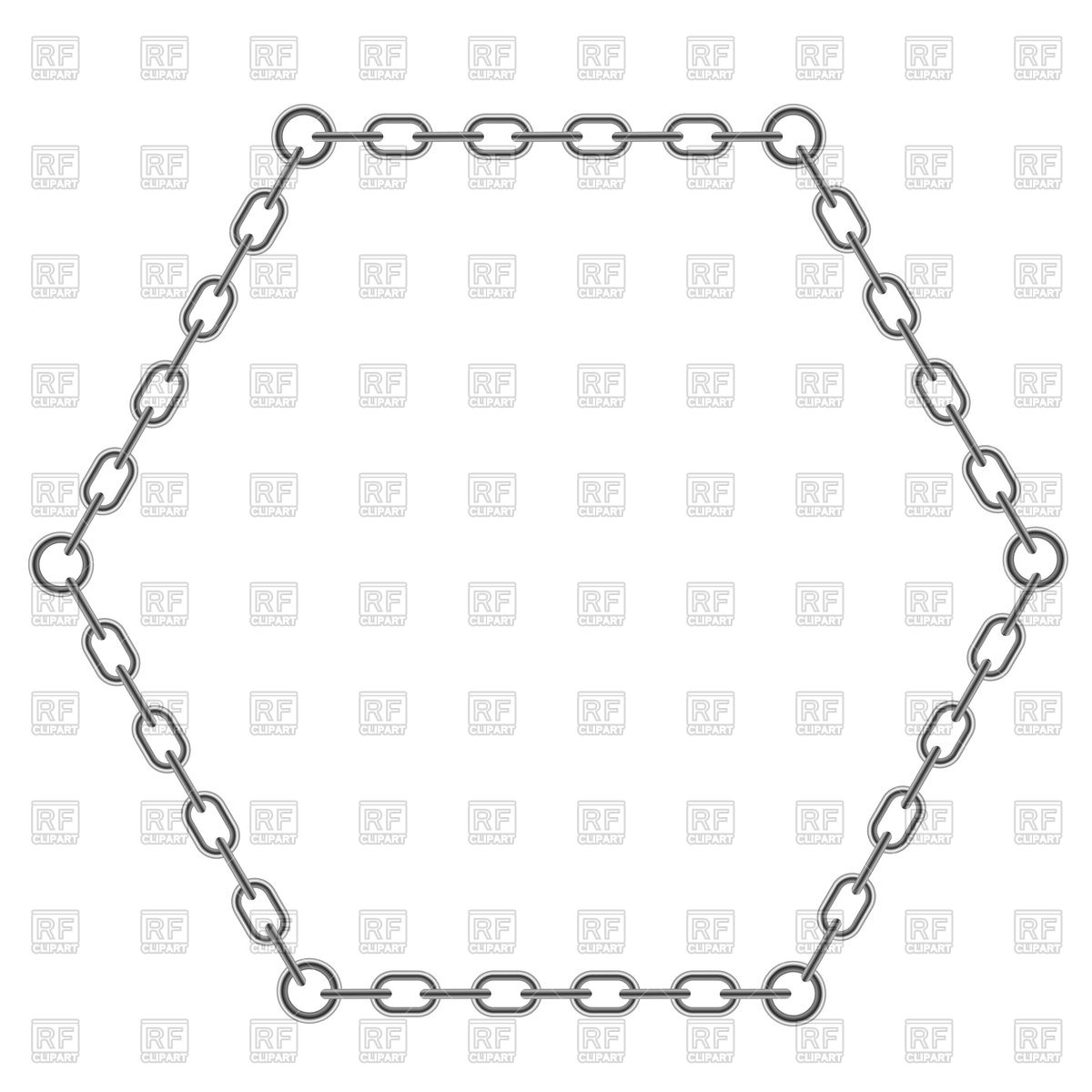 1200x1200 Hexagon Frame With Silver Chain Vector Image Vector Artwork Of