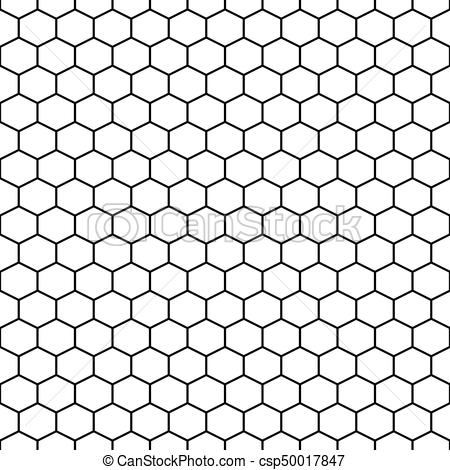 450x470 Hexagon Grid Cells Vector Seamless Pattern. Hexagonal Tile
