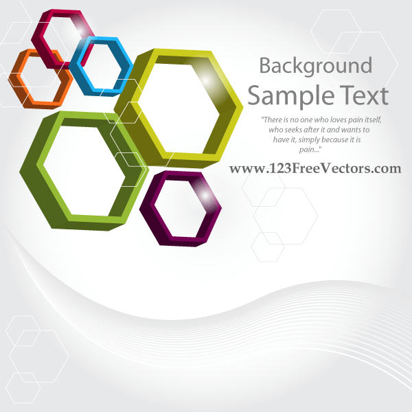 600x600 Abstract 3d Hexagon Vector Background 123freevectors
