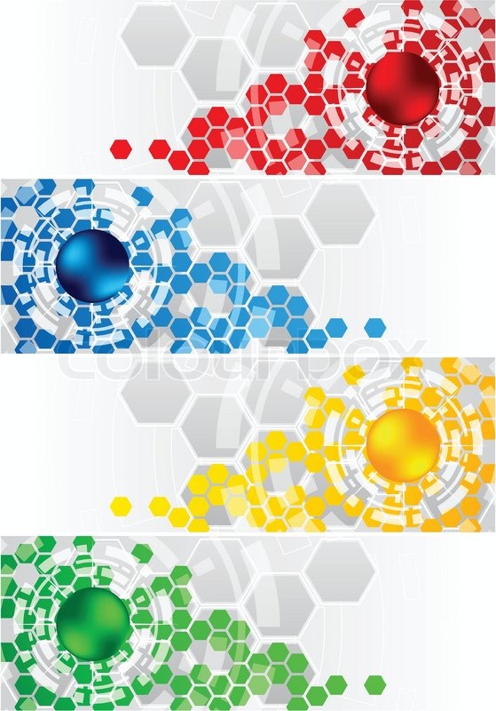 559x800 Vector Set Of Banners With Hexagon Clip Art Stock Vector Colourbox