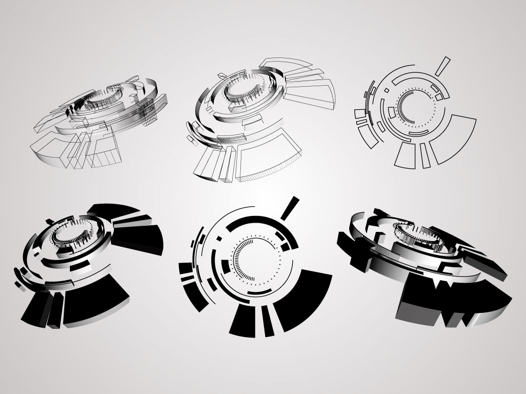 1024x768 3d Tech Graphics