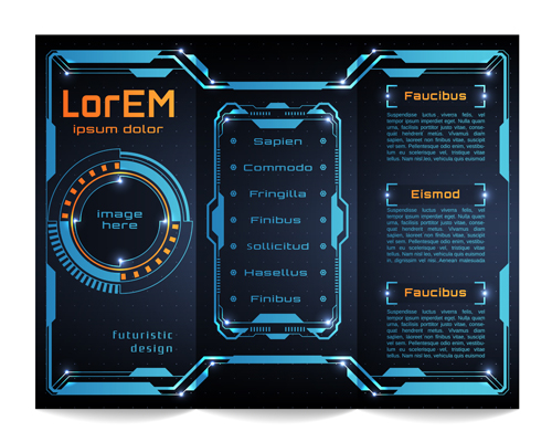 500x400 High Tech Styles Brochure Templates Vector 02 Free Download
