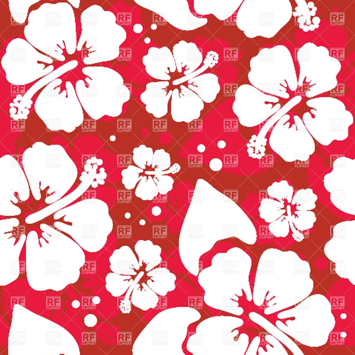 1200x1200 Seamless Pattern With Hawaiian Hibiscus Flower Vector Image