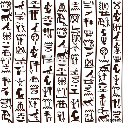 500x500 Egyptian Hieroglyphics Seamless Background Stock Image And