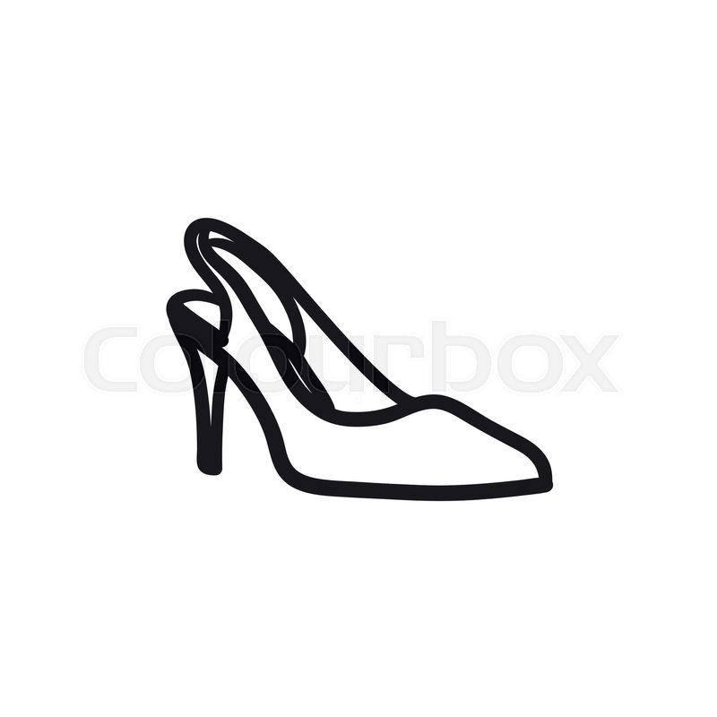 800x800 High Heel Shoe Vector Sketch Icon Isolated On Background. Hand