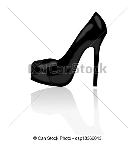 450x470 Woman High Heel Shoe Illustration Vector Format.