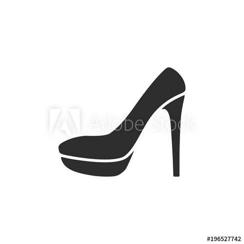 500x500 Elegant Women High Heel Shoe. Vector Illustration