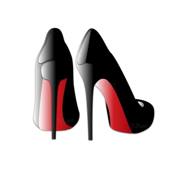 570x570 Red High Heels Clip Art Sexy High Heels Graphic Shoe Clip Etsy