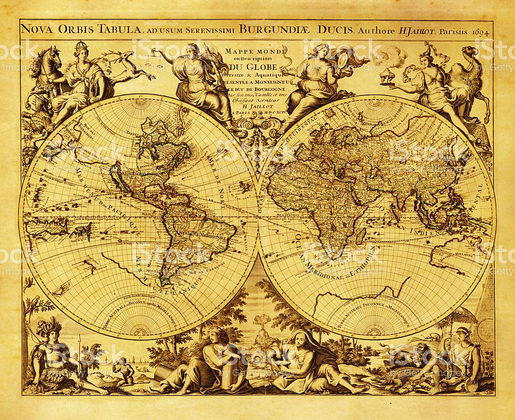 1024x836 Antique World Map Stock Vector Art More Images Of Ancient High