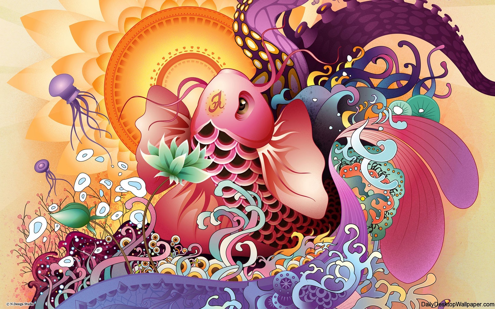 1680x1050 Vector Sea Wallpaper