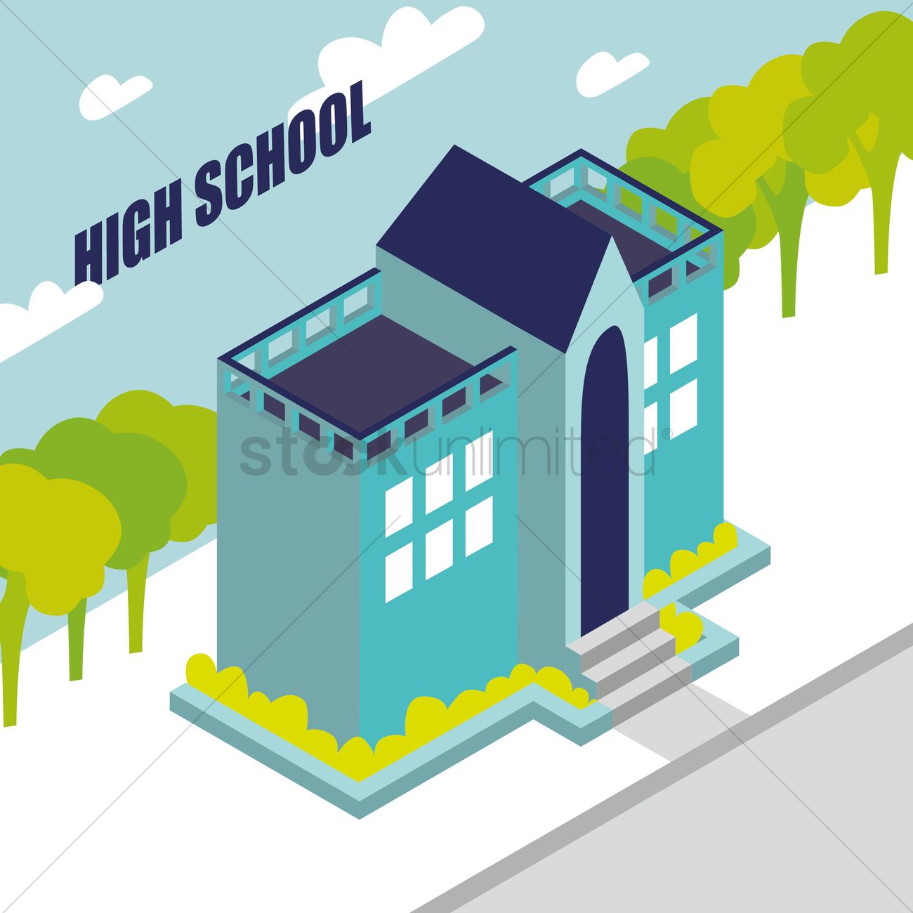 1300x1300 High School Vector Image