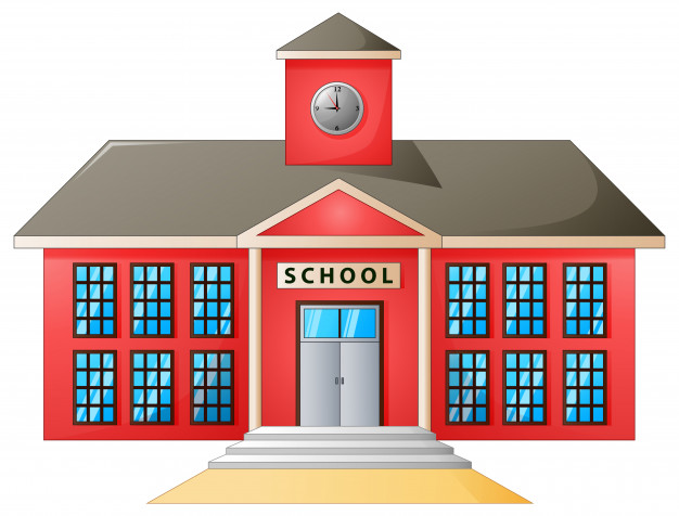 626x476 Vector Illustration Of High School Modern Building Vector