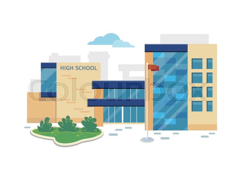 799x600 Best School Building Vector Illustration. Flat Design. Public