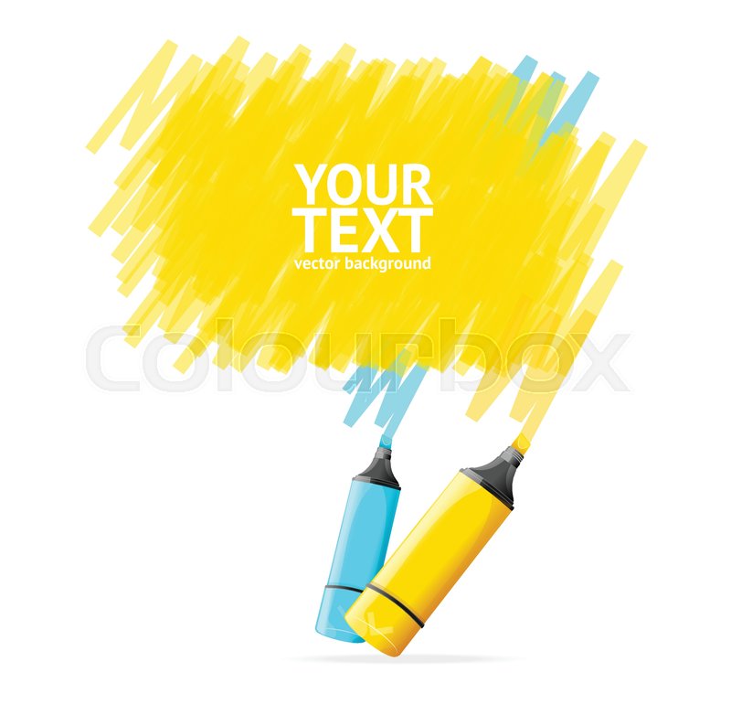 800x782 Marker Banner With Place For Your Text. Yellow And Blue